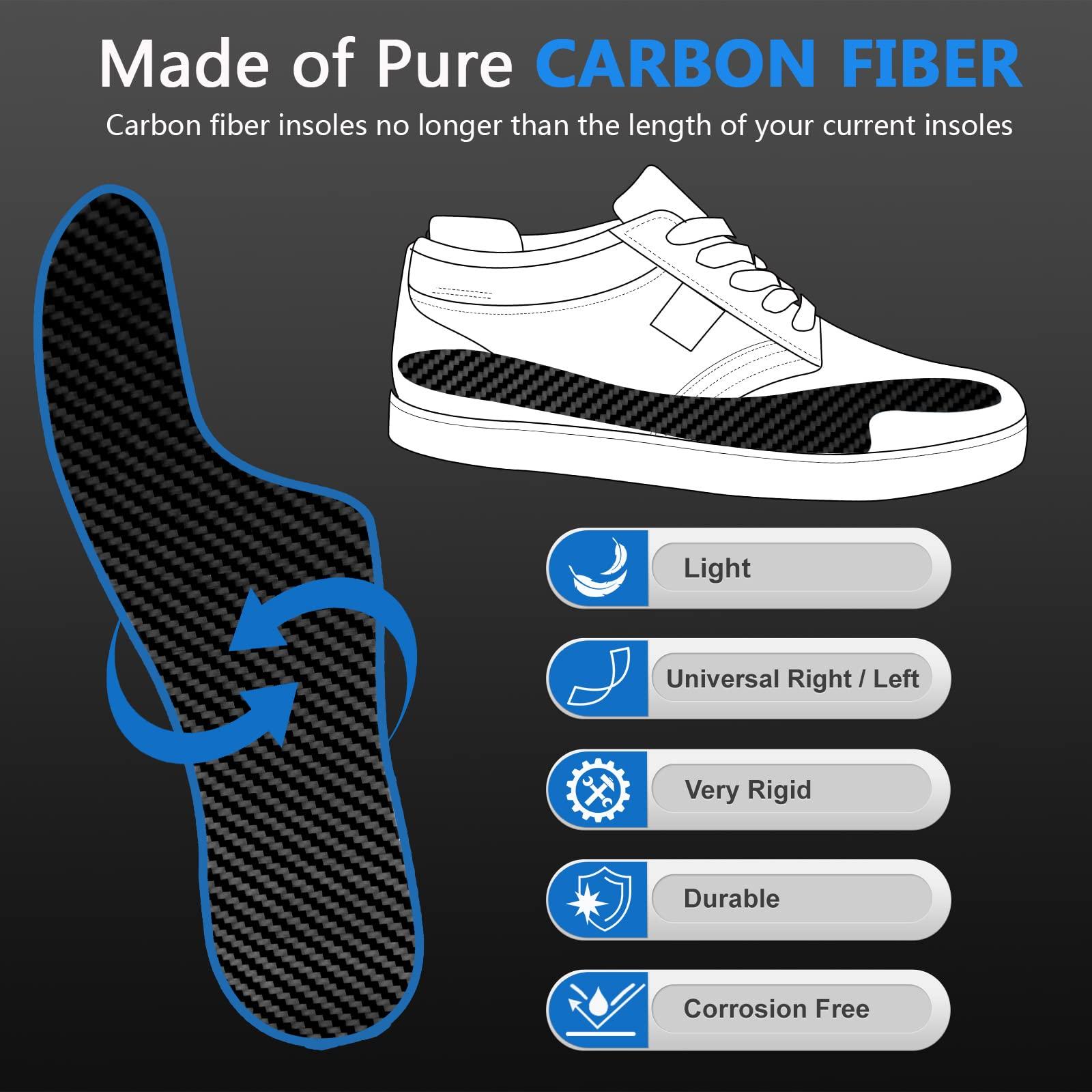 Docarbonfi Mortons Extension Orthotic,Recovery Carbon Fiber Insole,Very Rigid Foot Support Insert for Morton\'s Toe, Turf Toe, Arthritis, Hallux Rigidus, Broken Big Toe and Forefoot Pain,1Piece (265mm)