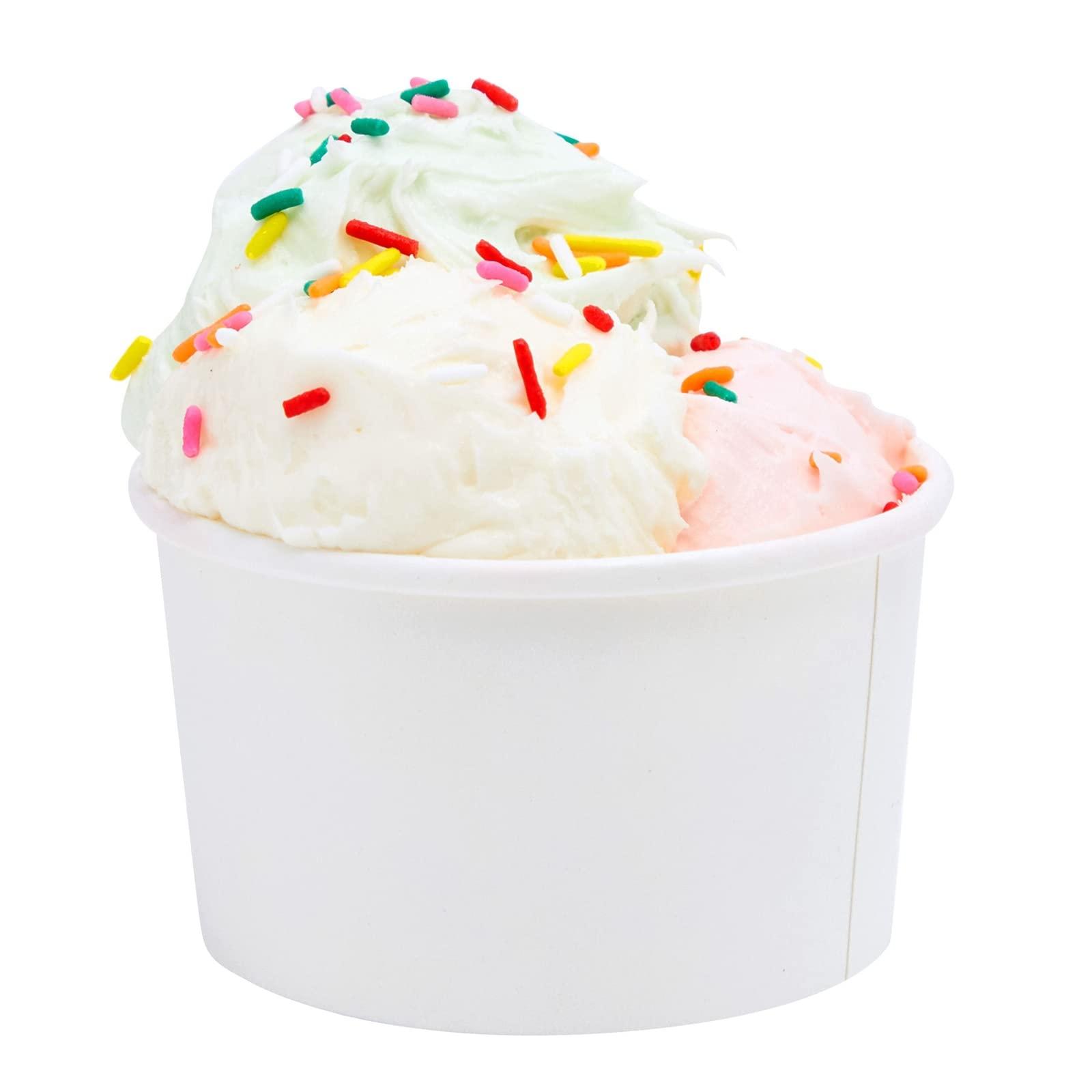 Stockroom Plus Stockroom Plus 200-Pack Paper Ice Cream Cups - Bulk 8 oz - Disposable Ice Cream Bowls Bulk or Parties - White Ice Cream Cups Disposable