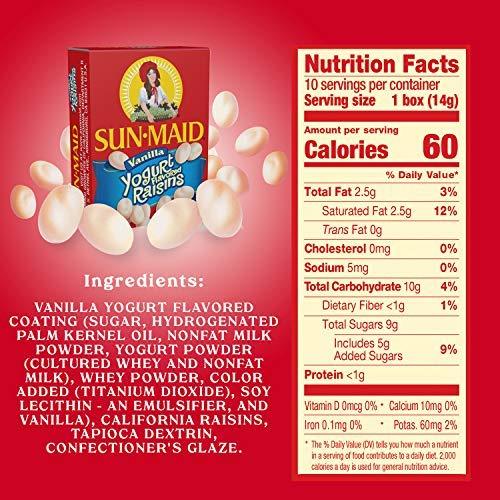 Sun-Maid Sun-Maid Vanilla Yogurt Covered Raisins Mini Snack Packs .5 oz,10 ct (Pack of 2)
