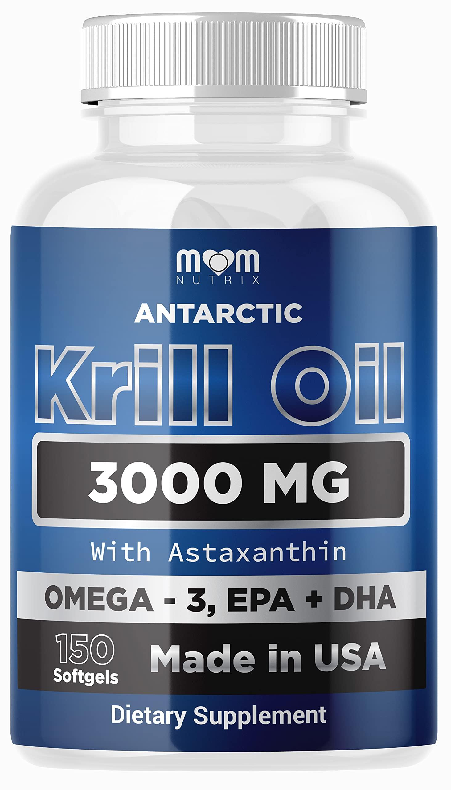 Dr. JOEL'S Dr. JOEL'S MOM NUTRIX Antarctic Krill Oil Supplement - 3000 mg Per Serving - 150 Softgels - High Absorption EPA, DHA, Astaxanthin & Phospholipid - No Fishy Aftertaste Like Fish Oil - Made in USA