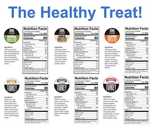 Sogo Snacks 12 Flavor Variety Meat Sticks. No Added Nitrates, Gluten, Soy, MSG, Dairy, Nuts. 8 Grass-fed Beef Flavors, 3 Free-range Turkey Flavors & 1 Natural Pork Flavor (4 of Each, 48-cnt, 1-oz Stick)