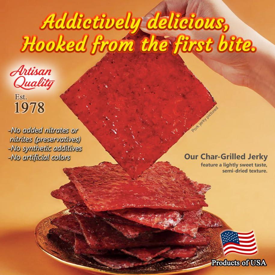Fragrant Jerky Singapore Street Food, Fire-Grilled Pork Jerky (Original Flavor 4oz) *Grilled Fresh to Your Order *Shipped the Same Day - L.A. Times "Handmade Gift" Winner