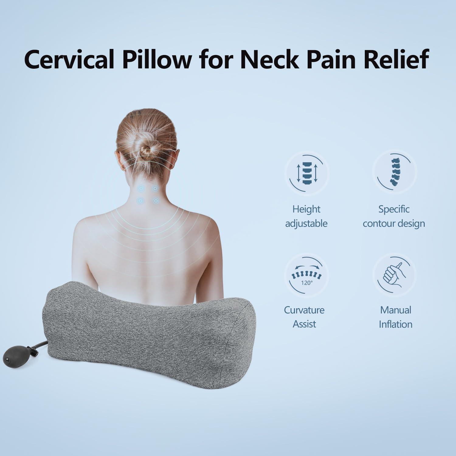 RESTCLOUD RESTCLOUD Cervical Traction Device with Overnight Cervical Neck Traction Pillow for Sleeping, Neck Stretcher for TMJ Pain Relief