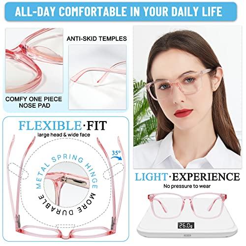 MARE AZZURO MARE AZZURO Blue Blocking Reading Glasses Women Light Computer Readers 0 1.00 1.25 1.50 1.75 2.00 2.25 2.50 2.75 3.00 3.50 4.00 5.00 6.00 (Pink, 125)