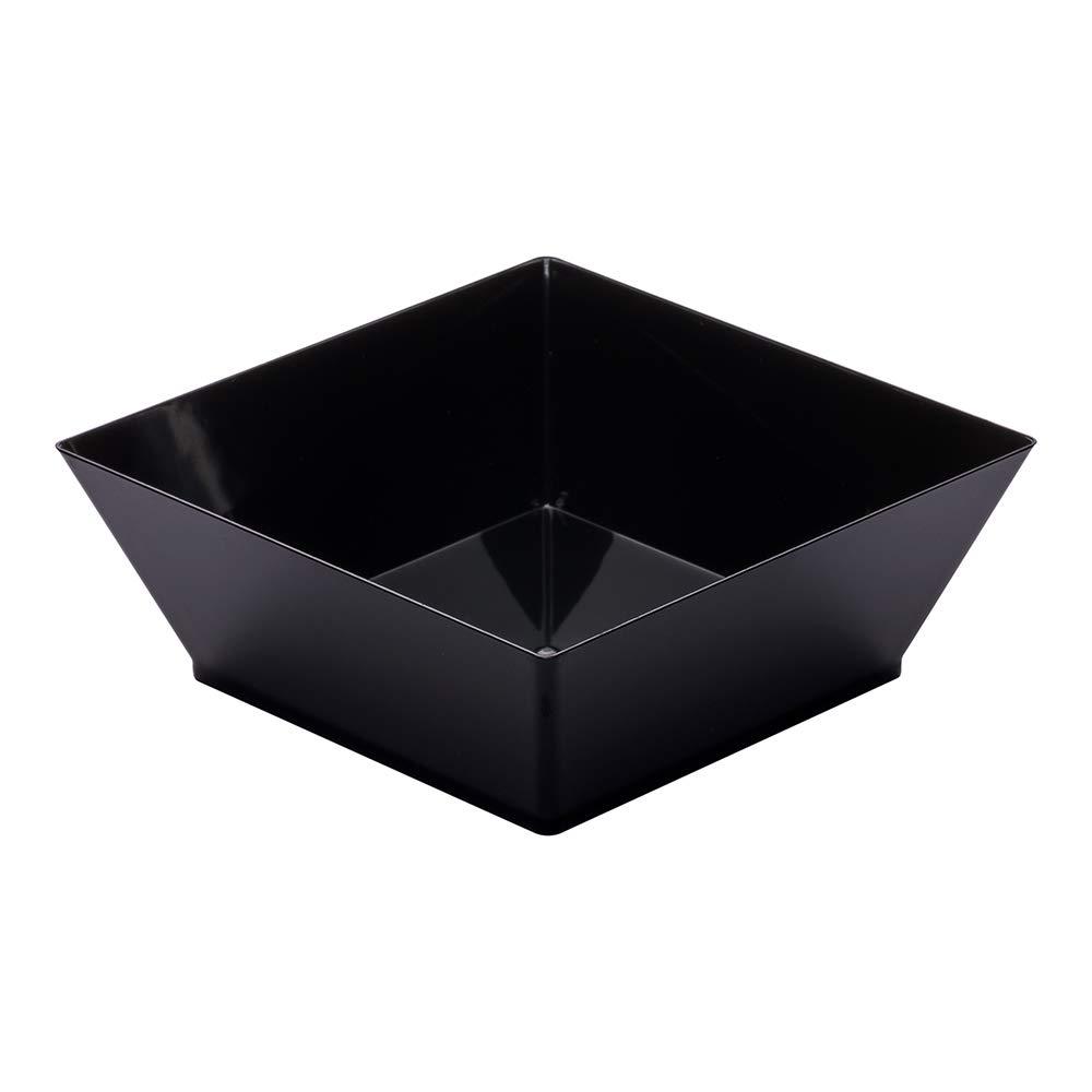 Restaurantware Restaurantware 10 Ounce Square Bowls 25 Disposable Serving Bowls - Heavy-Duty Premium Black Plastic Salad Bowls For Parties Catering Or Buffets Serve Desserts Chips Popcorn Or Candies