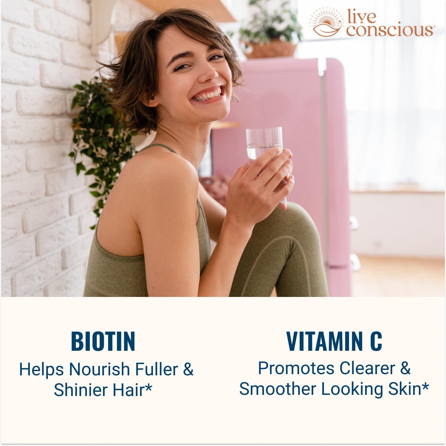 Live Conscious Live Conscious Beyond Collagen Multi Collagen Capsules - Types I, II, III, V & X | Hydrolyzed Blend with Biotin & Vitamin C for Hair, Skin, Nails 90 Capsules (2-Pack)