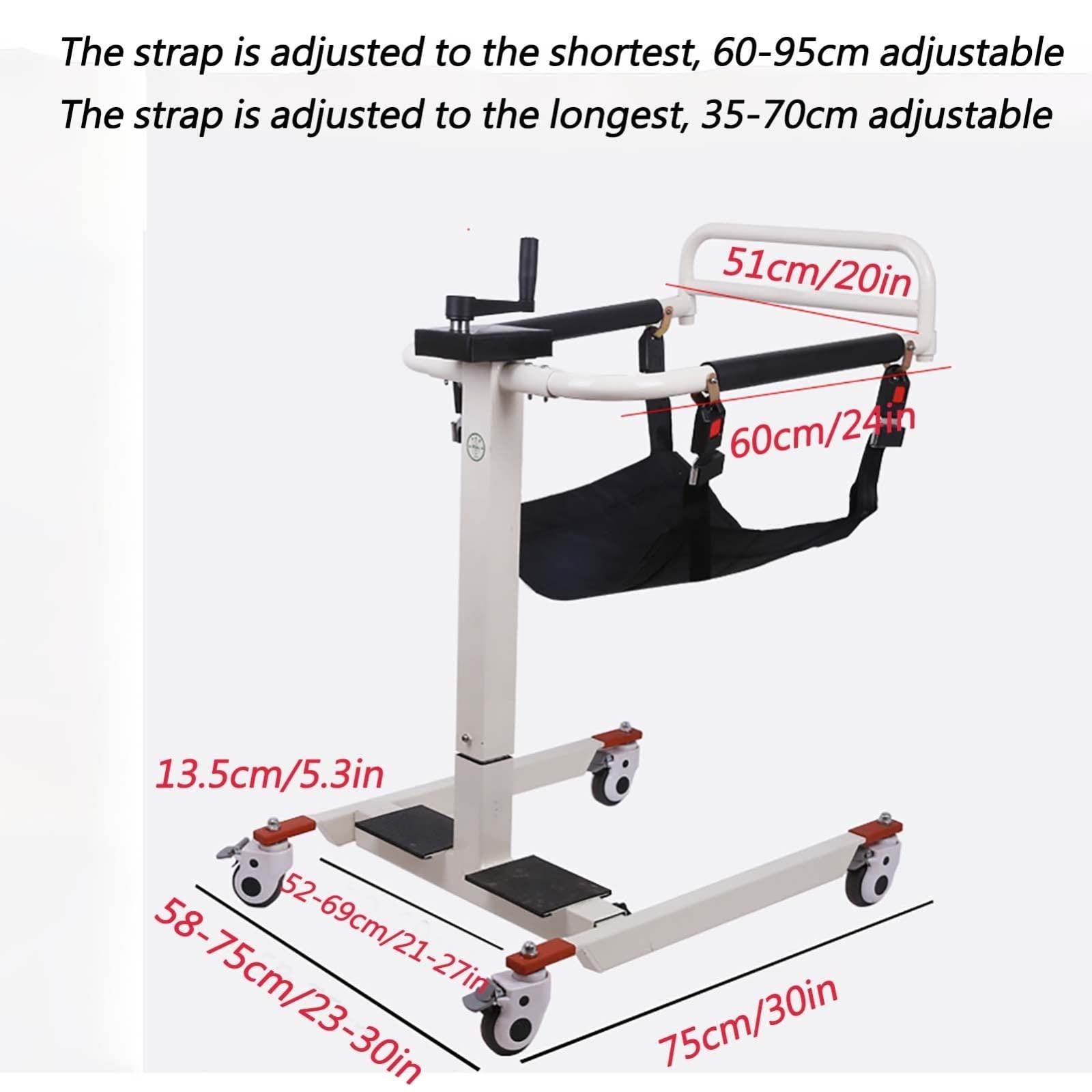 BNDDUP Patient Transfer Chair, Portable Patient Lift Wheelchair for Home, Bathroom Shower Chair Patient Transfer Aid with 2 Seat Cushions,for Elderly Handicapped, 275 lbs