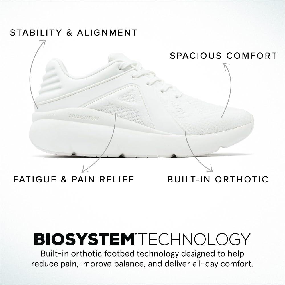 ABEO ABEO MXV Shift Womens Metatarsal Footbed Walking Shoes | Ideal for Metatarsalgia | Ball of Foot Pain Relief | Removable Orthotic Metatarsal Pad Bright White 10 Medium