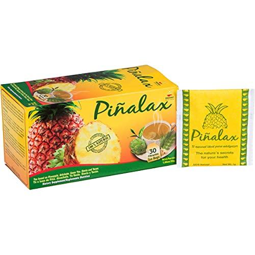 PIALAX PINALAX Pineapple Pia 100% Natural Blend Detox-Tea promotes digestion | Artichoke, Green Tea, Stevia, Yacon, Senna, Horsetail, and Fennel | 30 Tea Bags