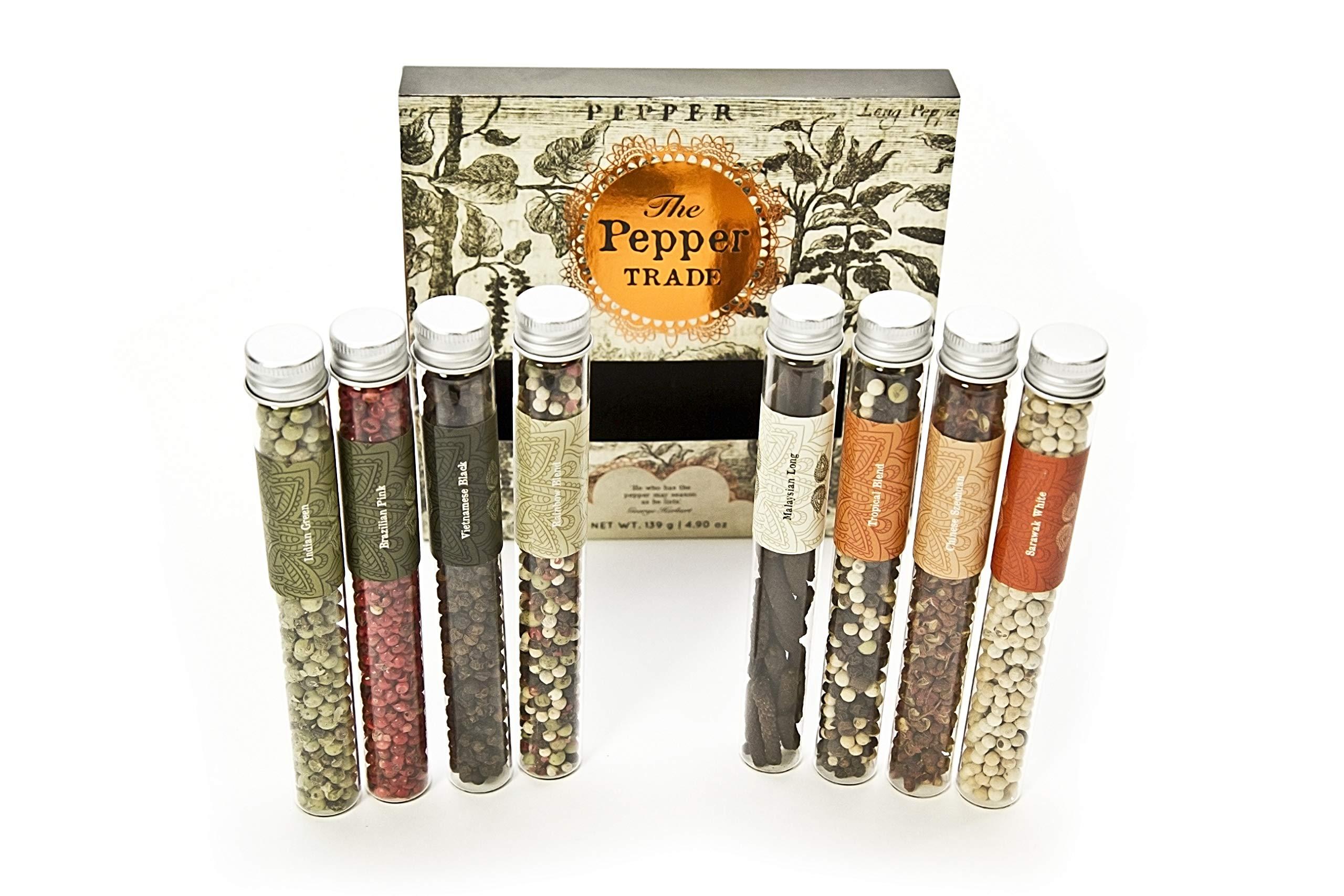 Eat.art The Pepper Trade Gourmet Peppercorn Blend Collection, 8 Pack Gift Set | Sampler Spice Gift Set, Use in Grinders