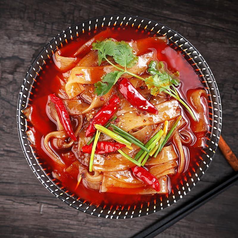 ZAYEMAIBUHAO Authentic Sichuan Noodles in Hot Pot: Kuanfen, Chinese Extra Wide Vermicelli, versatile glass noodles. Chinese Extra Wide Vermicelli, Gluten-free, Vegan, Kosher, Hot Pot Noodles for Japchae Dish and Soup. (Hot Pot Szechuan Noodles )