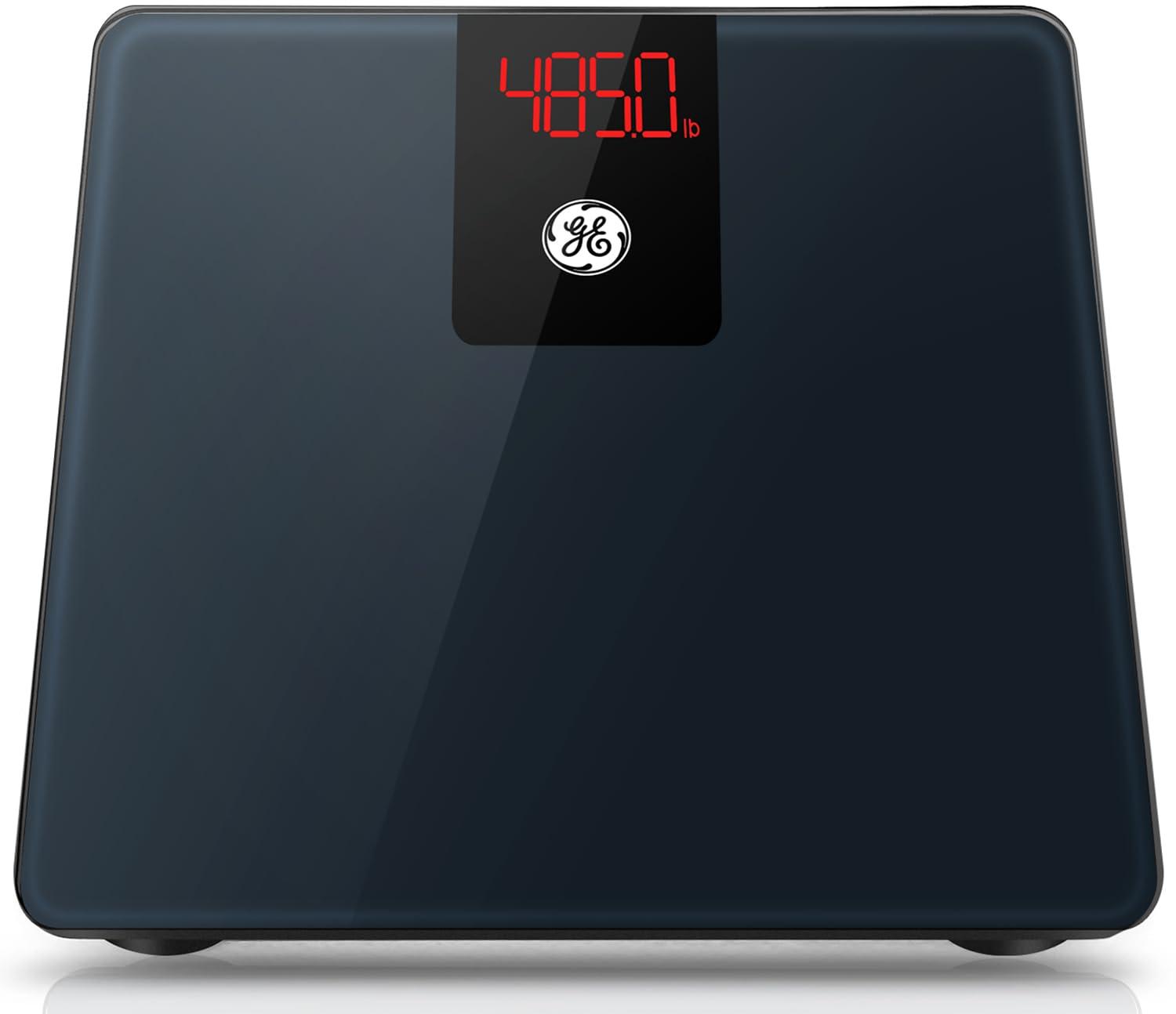 GE GE Bathroom Scale Body Weight: Digital BMI Weight Balance Scales FSA HSA Eligible Heavy Duty Measuring Device for People Accurate Bluetooth Weighing Electronic Weigh Machine, Black