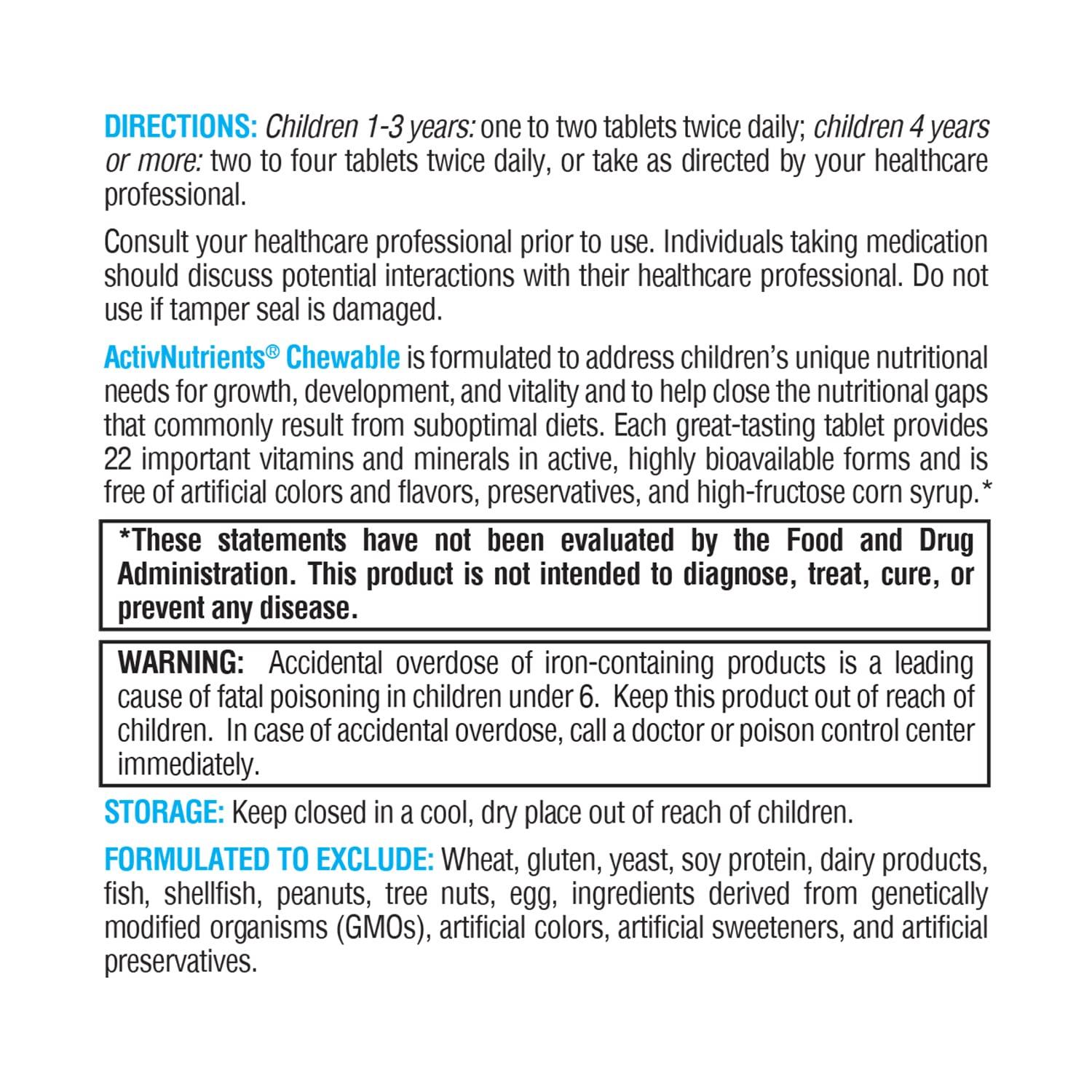 XYMOGEN XYMOGEN Children\'s ActivNutrients Chewable - Mixed Berry Multivitamin for Kids - Multi Vitamin Multimineral for Wellness + Immune Support - Chelated Minerals + B Vitamins with Folate (120 Tablets)