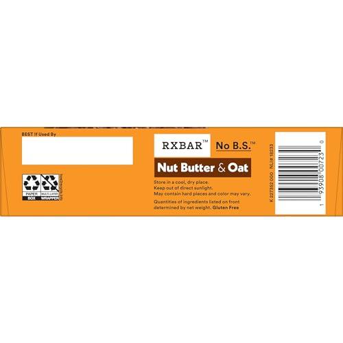 RXBAR RXBAR Nut Butter and Oat Protein Bars, Protein Snacks, Snack Bars, Dark Chocolate Peanut Butter, 9.7oz Box (5 Bars)
