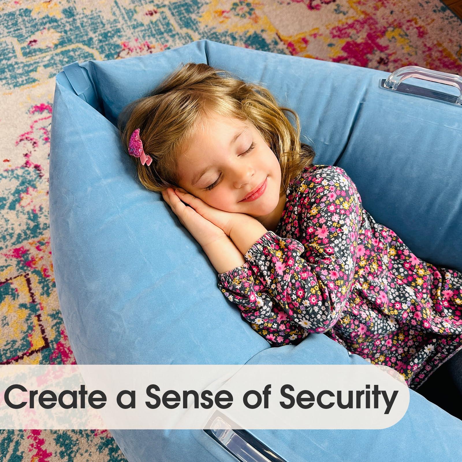 Henhecy Henhecy Sensory Chair for Kids (Ages 6-12) - 60 inches Inflatable Sensory Peapod Provides Therapeutic Relief and Compression, ADHD Sensory Toys for Autistic Children - Air Pump Included