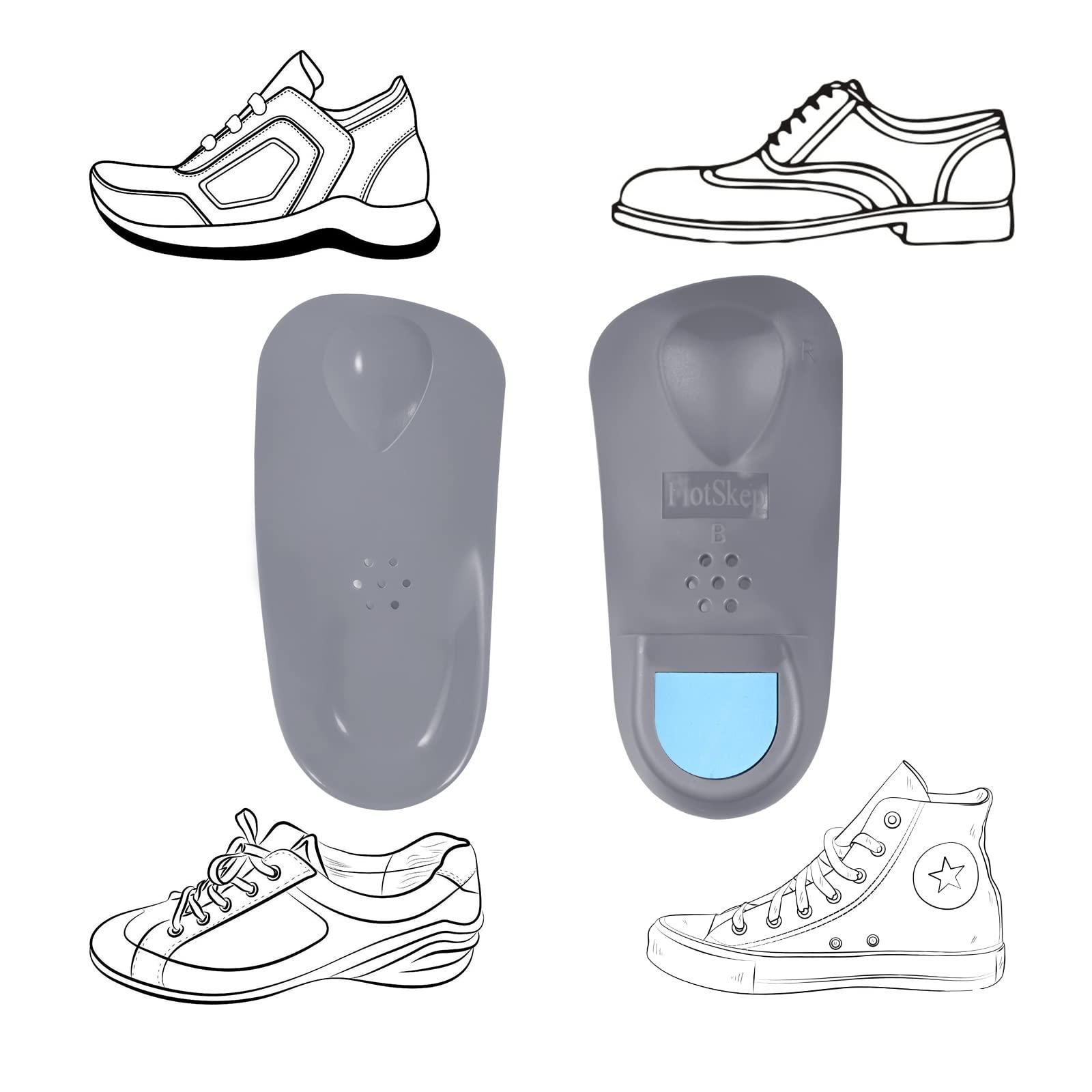 FiotSkep FiotSkep 3/4 Original High Arch Inserts Firm Orthotics for Plantar Fasciitis Flat Feet Over-Pronation, Comfort Metatarsal Pad Support Insoles Relief Heel Spur Pain