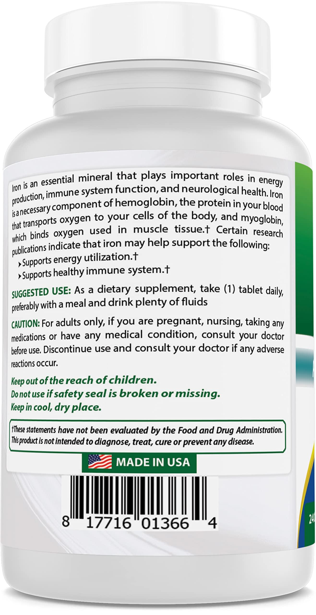 Best Naturals Best Naturals Iron Supplement - 65 mg - 240 Tablets - Non-GMO & Gluten Free