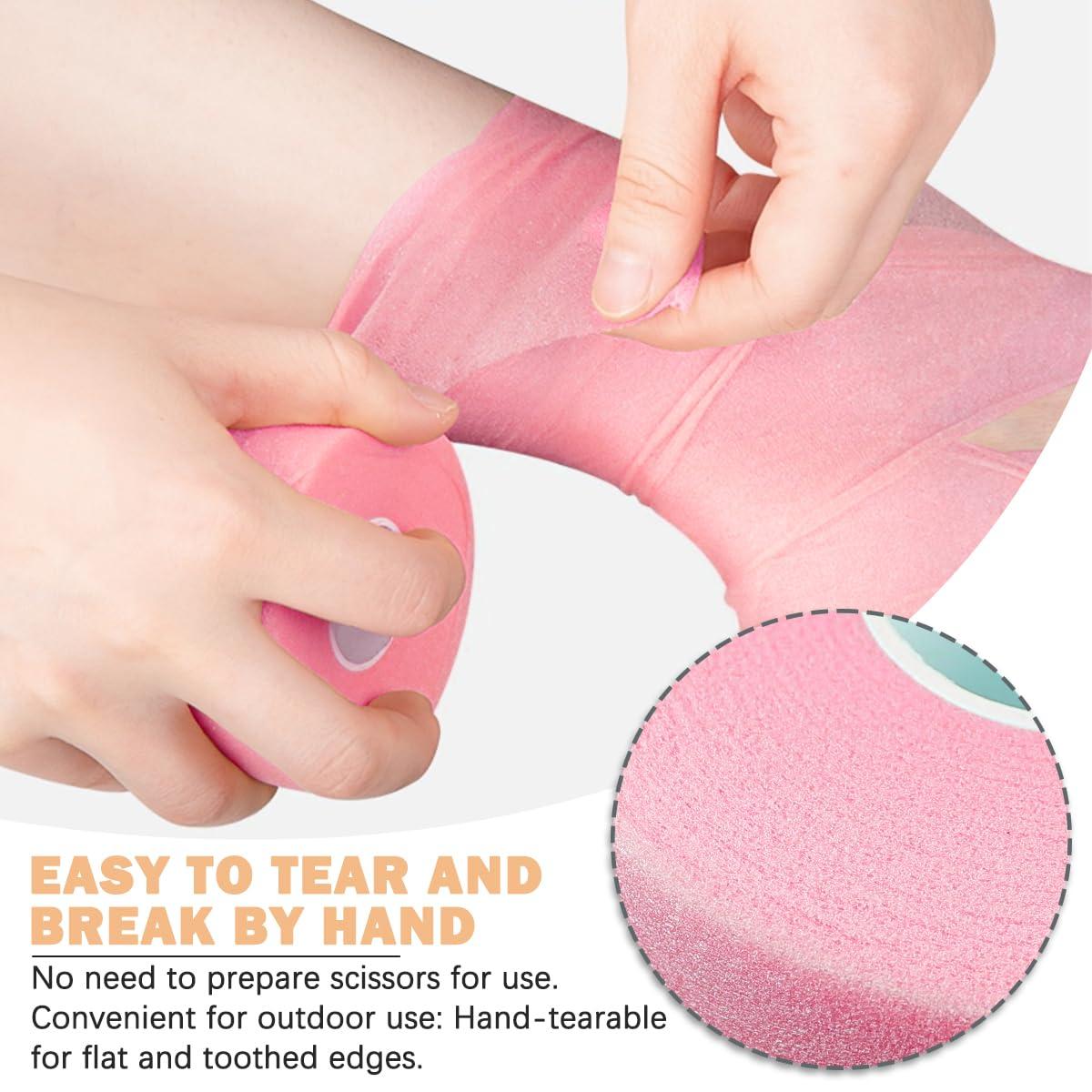 UPIQNG UPIQNG 4Pcs Foam Underwrap Tape Athletic Foam Tape Wrists Knees Ankles Hands Breathable Sponge Bandage Sports Pre Wrap,30Yards