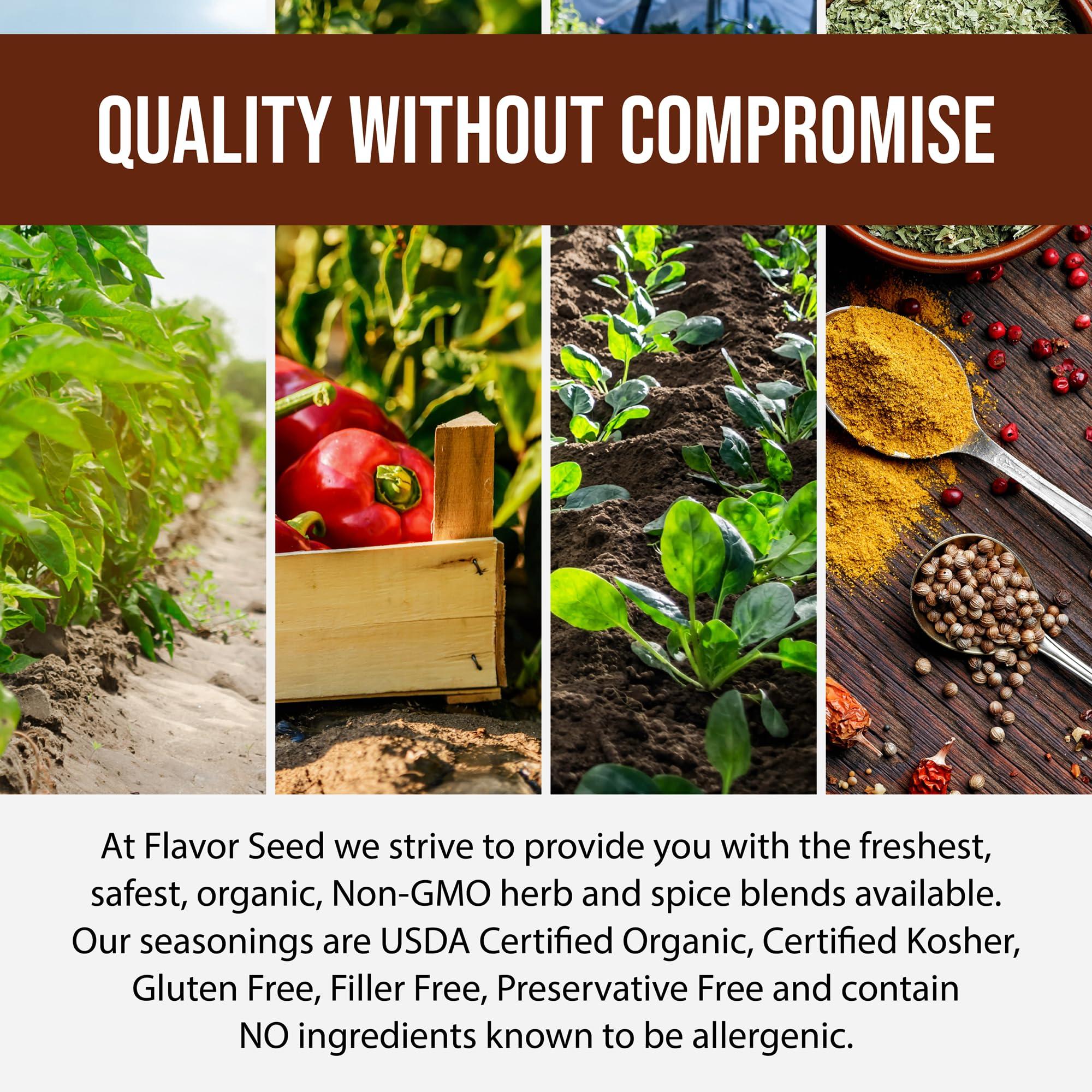 Flavor Seed Flavor Seed The OG Organic Salt Pepper Garlic Seasoning Mix. Organic Popcorn Seasoning. Seasonings and Spices for Cooking. Plant Based, Preservative Free, Non GMO, Keto, Paleo, Gluten Free, Kosher, Dairy Free, Vegan Spice Blend. Resealable 5 oz Pouch