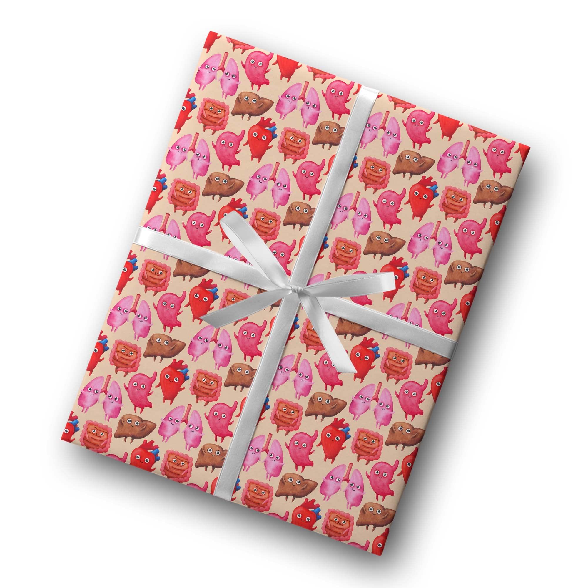 Generic Funny Organs Medical Gift Wrap Doctor Wrapping Paper First Reponder Nurse Theme Party Decor (12 foot x 30 inch roll)