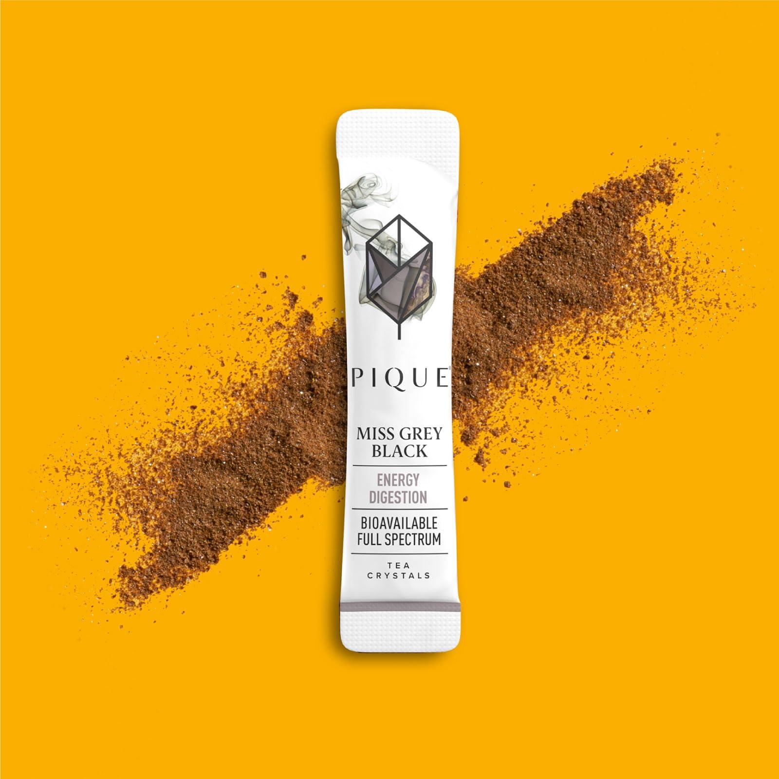 PIQUE Pique Organic Earl Grey Tea Crystals - Caffeinated Black Tea with Bergamot for Energy, Prebiotic Polyphenols Support Healthy Metabolism, Immunity - 14 Single Serve Sticks (Pack of 1)