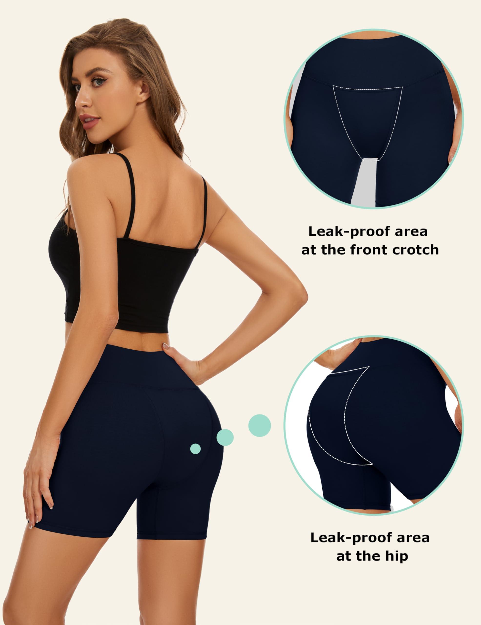 OVRUNS OVRUNS Period Underwear for Women Sleep Heavy Flow Period Panties Leak proof Period Shorts for Incontinence Maternity Postpartum Navy L