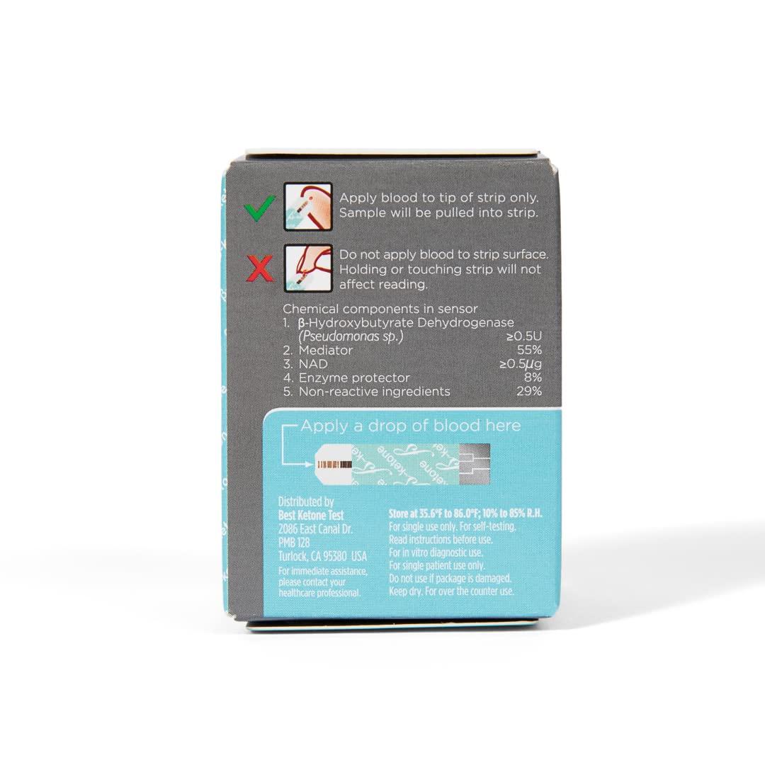 BKT Best Ketone Test Best Ketone Test | Blood Ketone Test Strips, 50ct | Compatible with BKT Meter and Keto-Mojo Original Bluetooth Meter (TD-4279) NOT for USE with The Keto-MOJO GK+ Meter