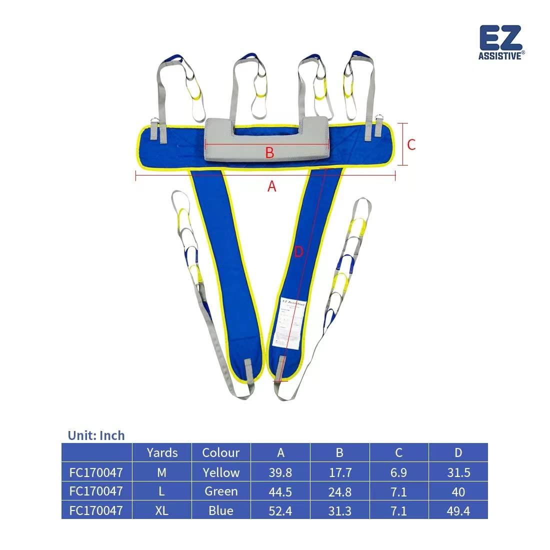 EZ Assistive EZ Assistive Ambulating Walk Sling for Patient Standing and Walking Training & Patient Lift Aid or Walking Aids Reusable and Washable (Large)