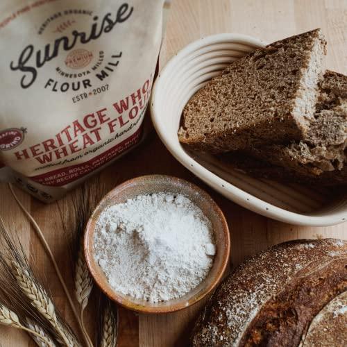 Sunrise Flour Mill Sunrise Flour Mill Organic Heritage Whole Wheat Flour - 2.5 lbs | Milled & Shipped within 10 Days | Easier to Digest with Less Bloating | No Bleaching or Bromating | Zero Additives