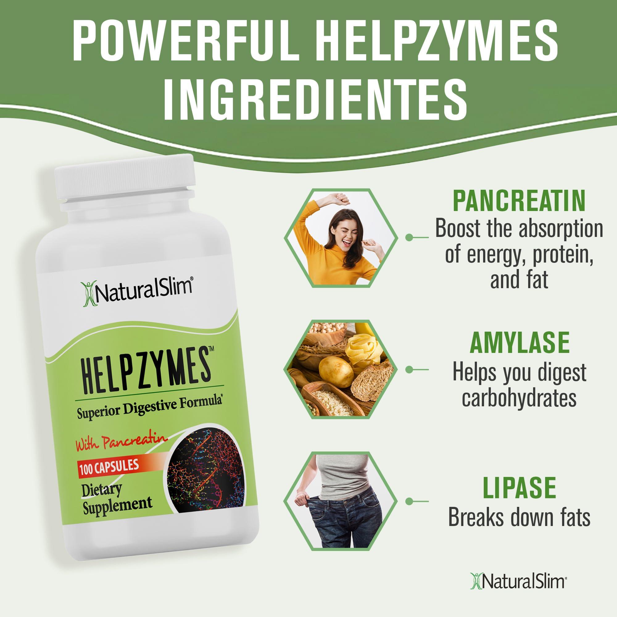 NaturalSlim NaturalSlim Digestive Health Bundle – Good Flora & Helpzymes - Potent Probiotics & Powerful Digestive Enzymes for Better Digestion & Absorption of Food Nutrients | Formulated by Frank Suarez