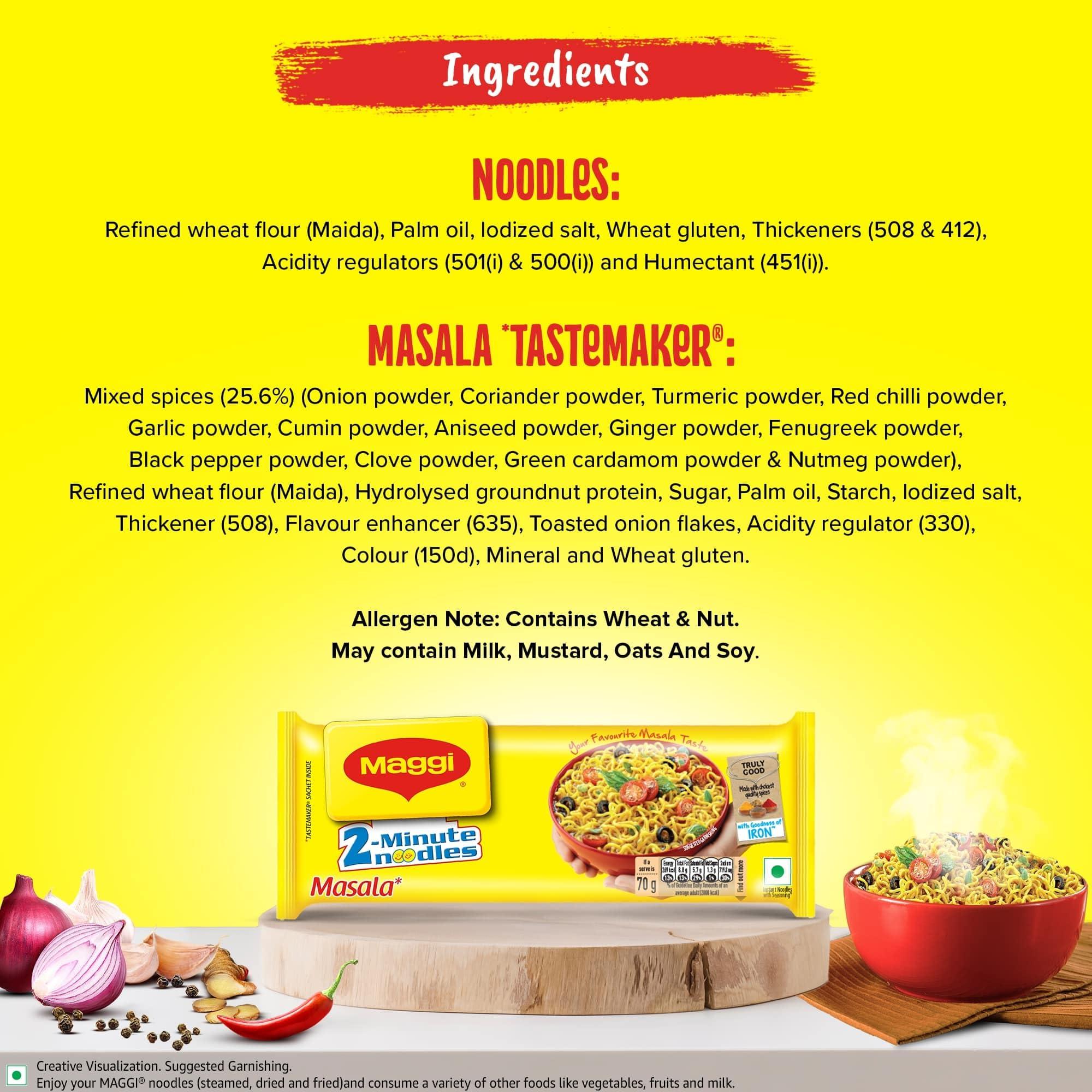 Maggi Maggi 2 Minutes Noodles Masala, 70 grams pack (2.46 oz)- 1 pack - Made in India