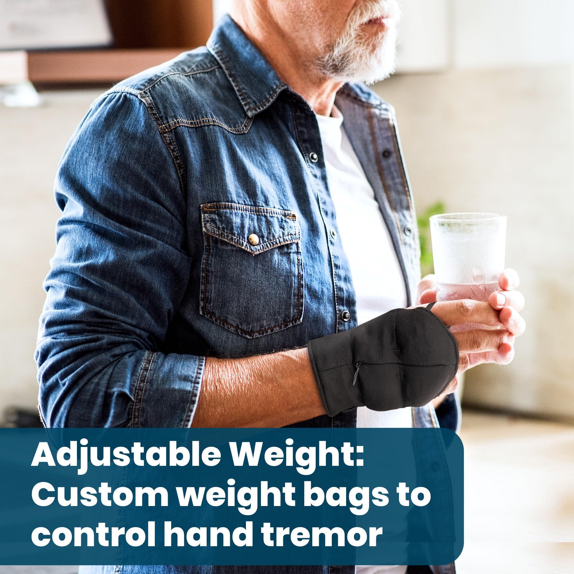 Flyangle Flyangle Adjustable Weighted Gloves for Hand Tremors, Adjustable Hand Stability Aid for Parkinson\'s Patients, Steel Weight Gloves for Enhanced Stability (2PK, Size L)