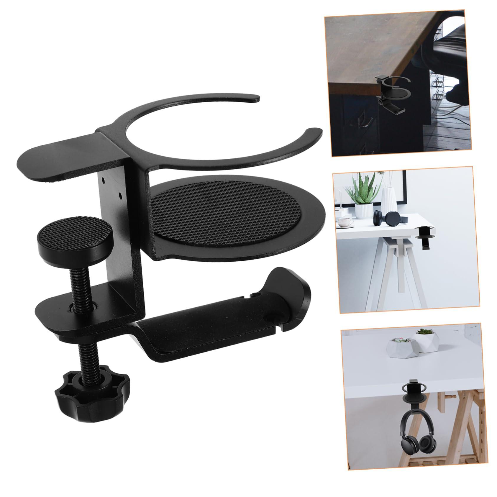 RORPOIR RORPOIR PC Headphone Hanger Computer Accessories Stand Gaming Cupholder Office Gamer Utensil Headset Headphones Holder Desktop Accessories Desk Cup Holder Clamp Aluminum Alloy Black