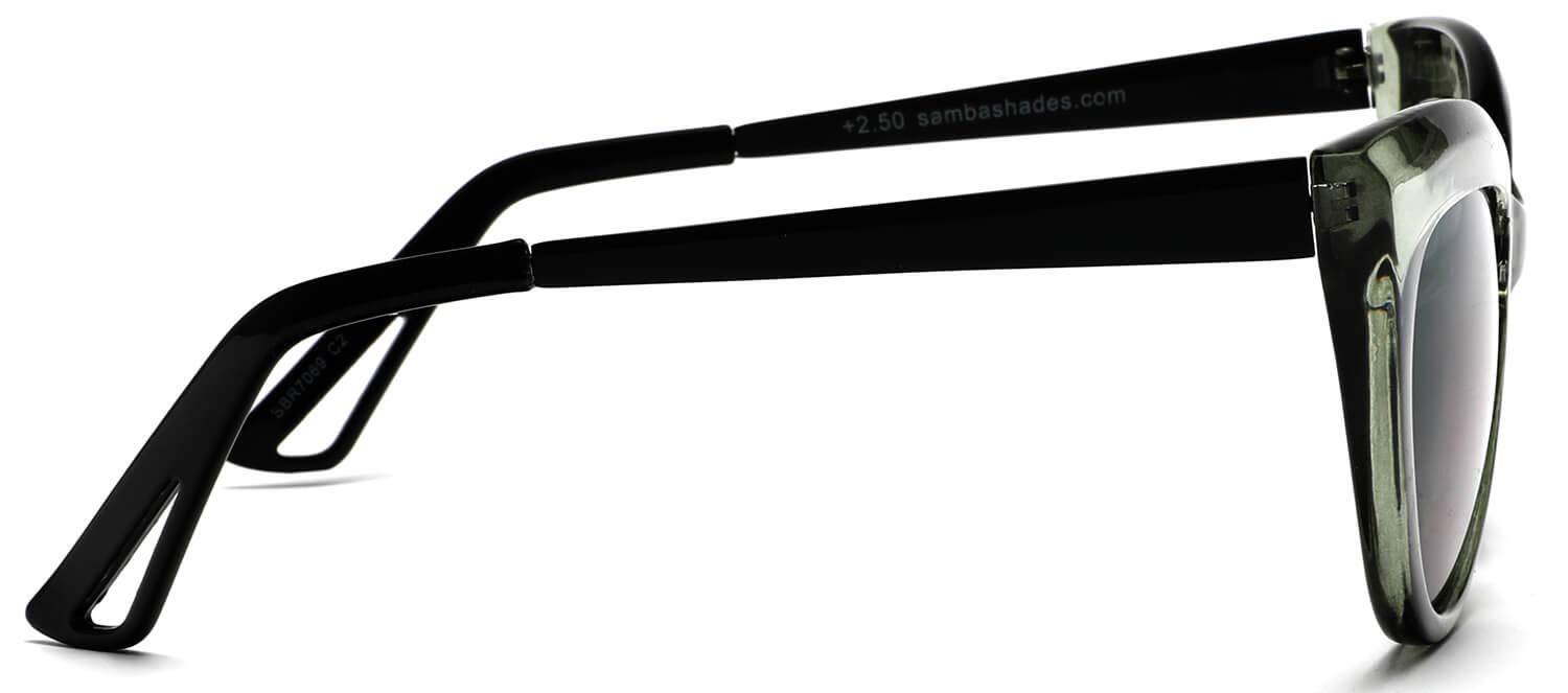 SAMBA SHADES SAMBA SHADES Bifocal Reading Sunglasses Fashion Cat Eye Sunglass Readers Oversized Women\'s CatEye Glasses Green Rx 1.50