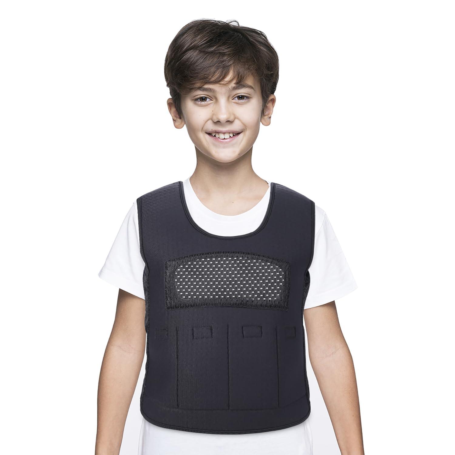YAFANG Weighted Vest for Kids(Ages 5-9, Medium) Fully Adjustable Sensory Compression Vest for Children with Autism, ADHD, SPD - Includes 3lb Removable Weights