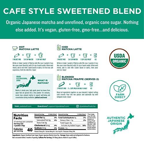 Jade Leaf Matcha Jade Leaf Matcha Latte Mix Bundle - 1kg Canister + 10ct Stick Packs - Cafe Style Sweetened Blend - Sweet Matcha Green Tea Powder