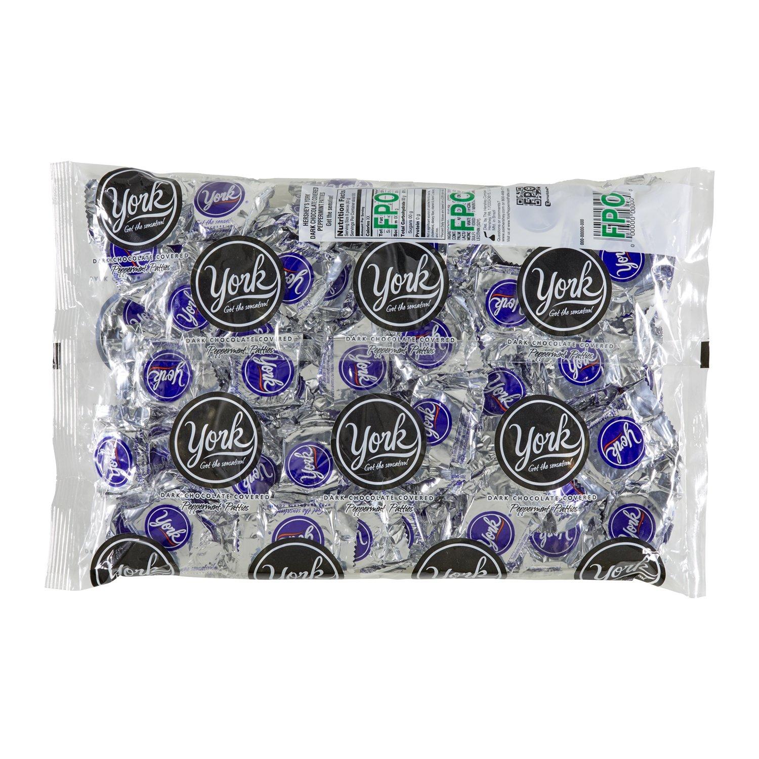 HERSHEY'S YORK Peppermint Patties (Gluten-Free Dark Chocolate Covered Mint Candy), Bulk 70 Ounce Bag