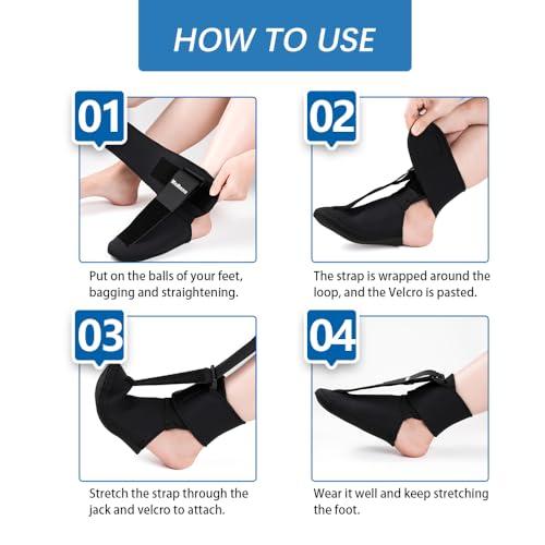 Medhome Medhome Night Splint Sock - Adjustable Plantar Fasciitis Brace for Sleeping,Heel Pain,Foot Drop,Achilles Tendonitis, (Medium)