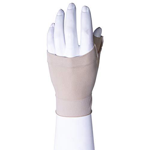 Truform Truform Lymphedema Compression Gauntlet, 15-20 mmHg Post Mastectomy Support, Beige, Small