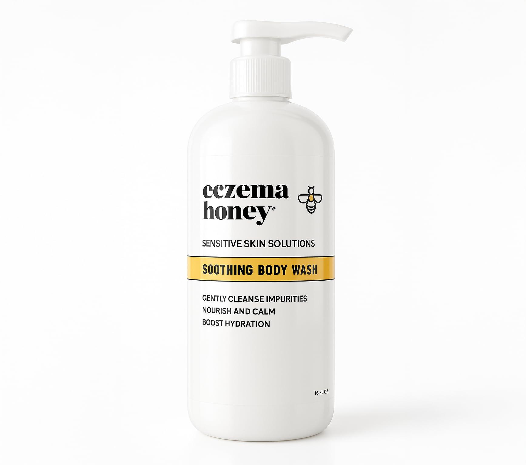 ECZEMA HONEY ECZEMA HONEY Soothing Body Wash - Daily Shower Gel & Eczema Treatment - Sensitive Skin Body Wash for Adults, Kids, & Babies - Body Cleanser for Eczema Relief (13 Oz)