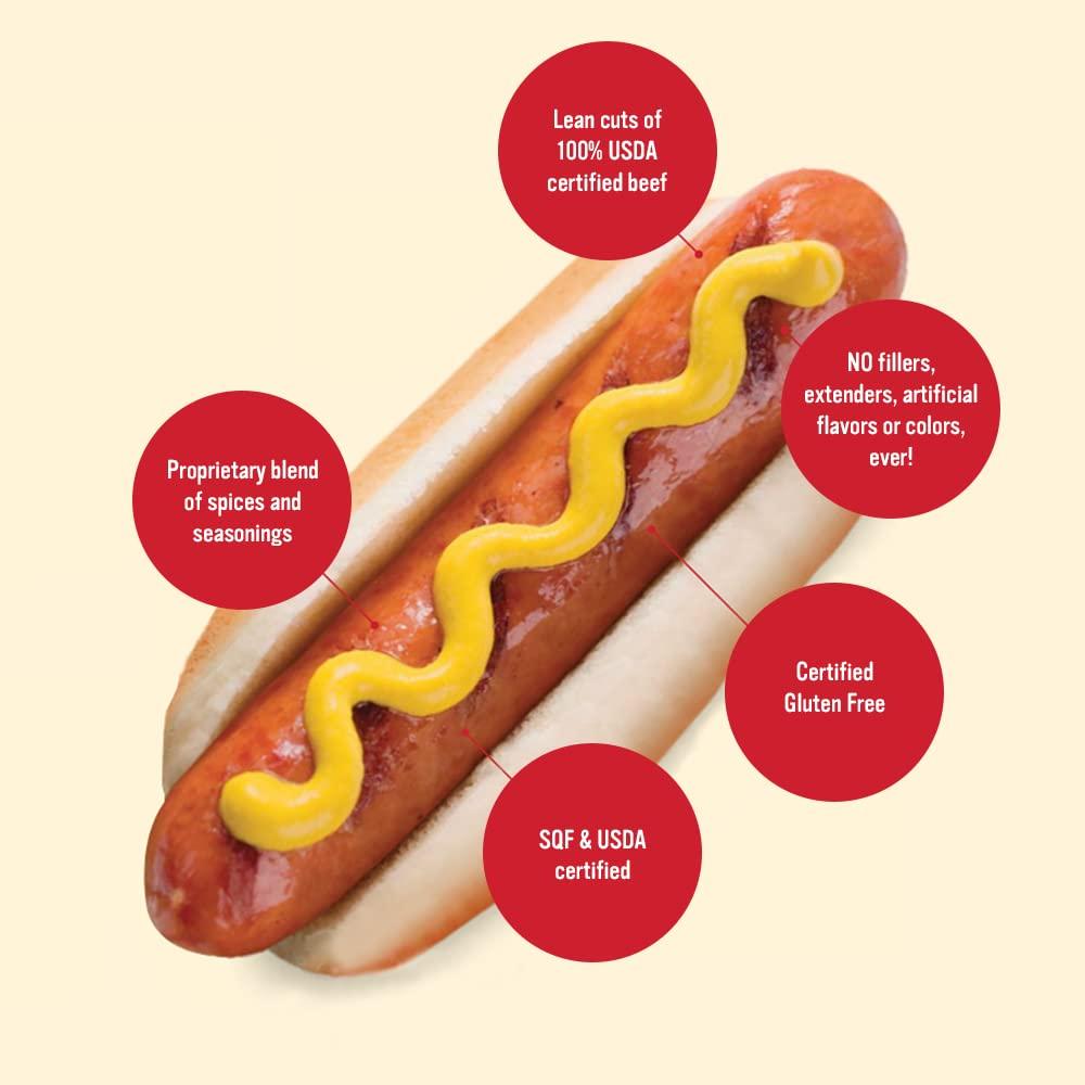 Berks Berks All Beef Hot Dogs, 8 per Pack (Pack of 3), Gluten-free