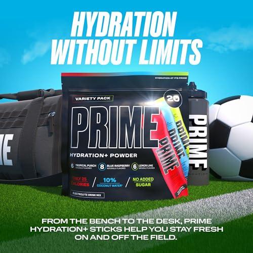 PRIME HYDRATION PRIME HYDRATION+ Sticks VARIETY PACK | Hydration Powder Single Serve | Electrolyte Powder On The Go | Low Sugar | Caffeine-Free | Vegan | 20 Sticks