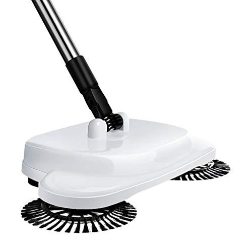 brooms NLIAN- Hand Push Automatic Sweeper Broom, 3 in 1 Household Cleaning Including Broom Dustpan Trash Bin Separate Trash Storage Tank Without Electricity (Color : White)