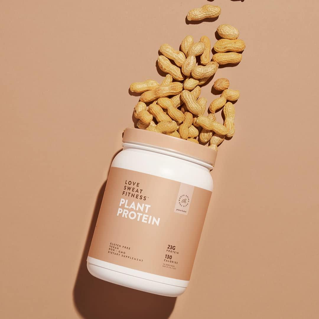 Love Sweat Fitness Love Sweat Fitness Organic Vegan Protein Powder | Peanut Butter | 23g Protein, 14 Servings, Plant Based, Gluten Free, Non-GMO