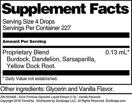 TerraVita Sarsaparilla, Burdock, Cleavers, and More Formula Glycerite Liquid Extract (1:5) - Vanilla Flavored (1 oz, ZIN: 523428) - 2 Pack