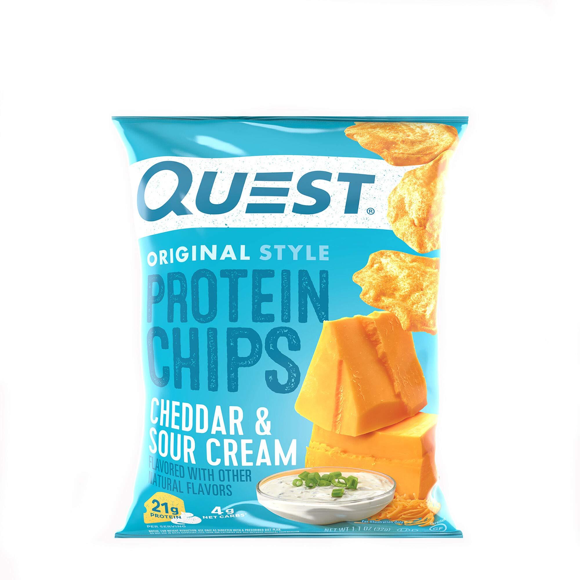 Quest Nutrition Quest Nutrition Cheddar & Sour Cream Protein Chips, Low Carb, Gluten Free, Potato Free, Baked, Pack of 8