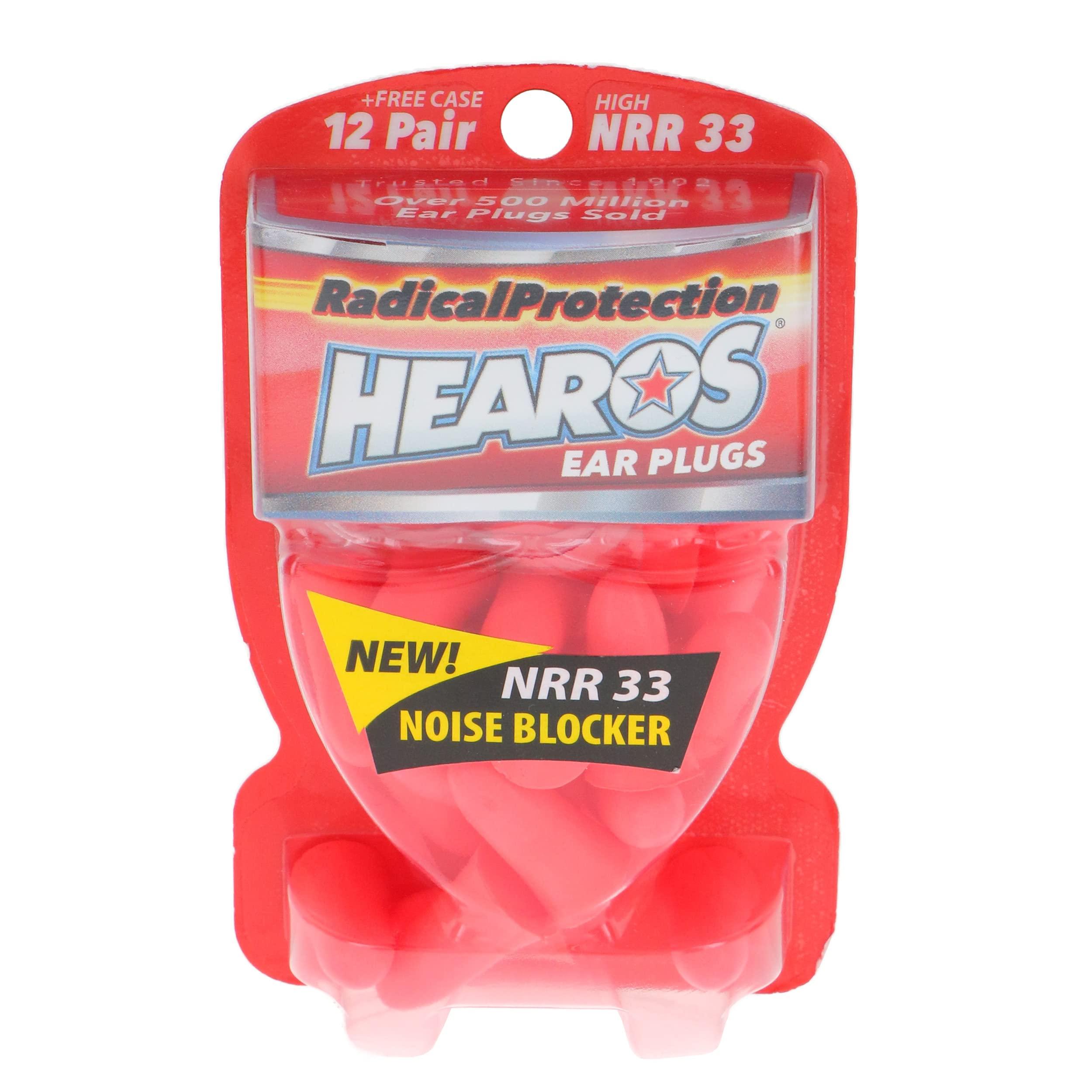 Hearos Hearos Radical Protection Foam Ear Plugs, Hearing Protection, NRR 33, 12 Pair, Orange (5801)
