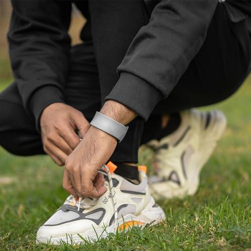 MagnetRX MagnetRX Magnetic Sports Bracelet Waterproof Silicone Bracelet with 32 Magnets Ultra Strength Wide Magnetic Bracelets for Men & Women (Grey | X-Large Size)