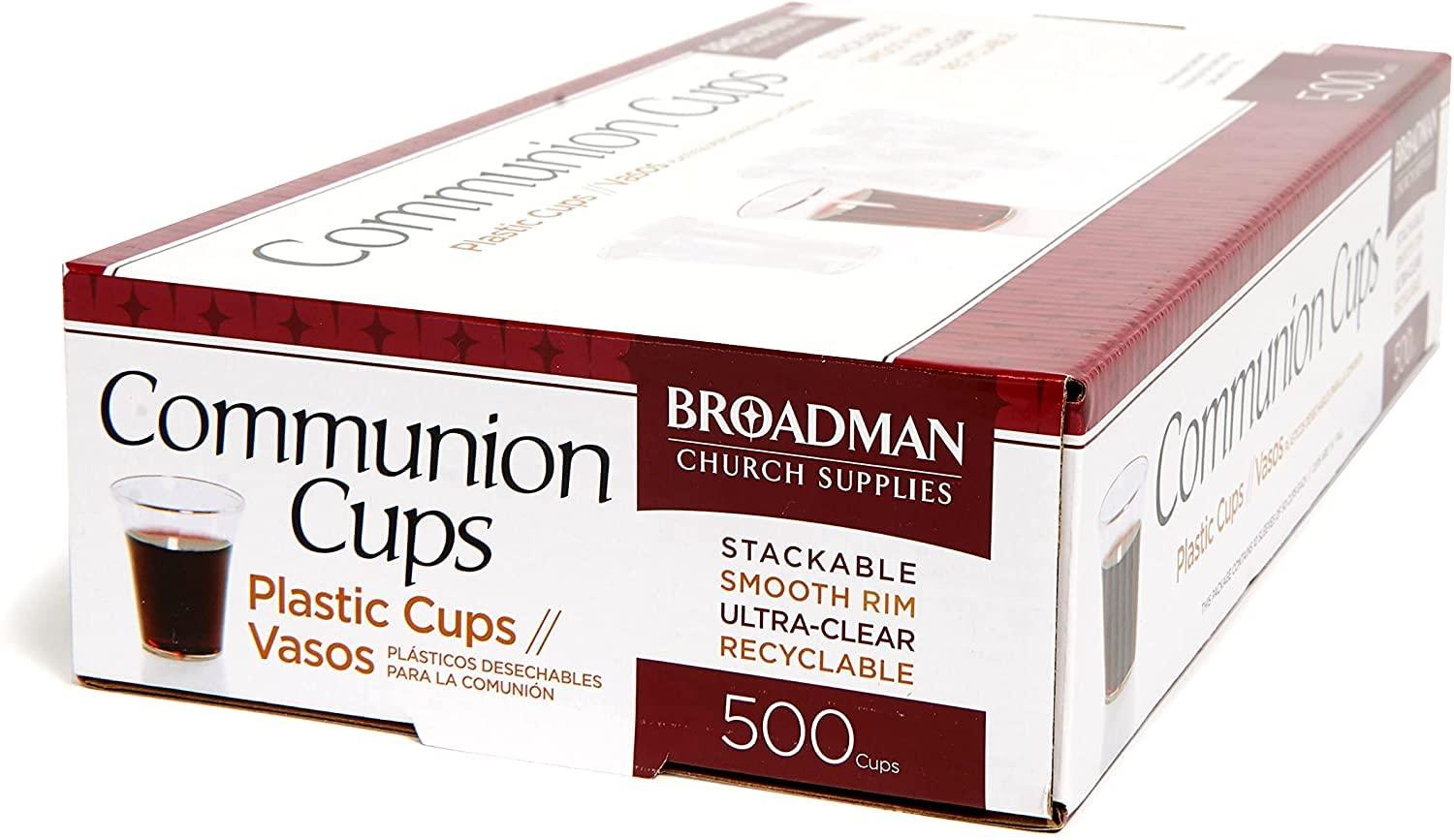 BROADMAN CHURCH SUPPLIES BROADMAN CHURCH SUPPLIES Plastic, Disposable, Recyclable Communion Cups, 500 Count