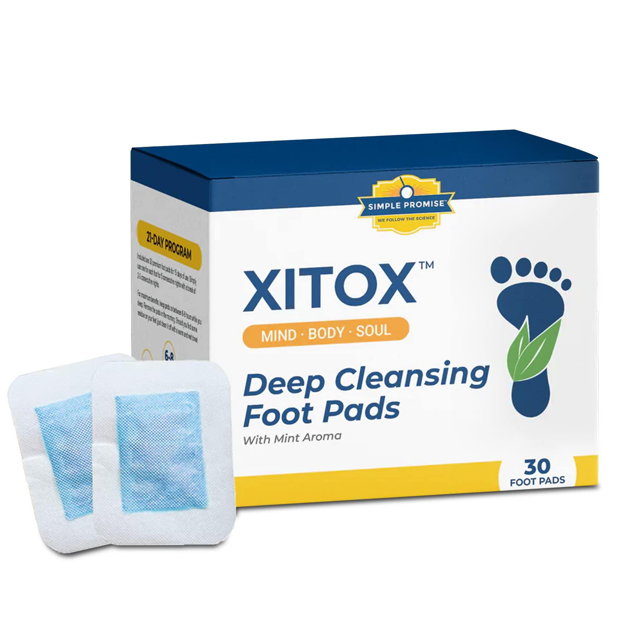Simple Promise Simple Promise - Xitox Deep Cleansing Foot Pads - Rejuvenates Your Body for More Restful Sleep - Alleviates Tension - Contains Natural Herbal Ingredients - 30 Foot Pads